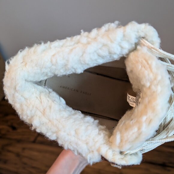 American Eagle Cozy Hiker High top suede sneakers boots brown size 9 - Picture 12 of 15